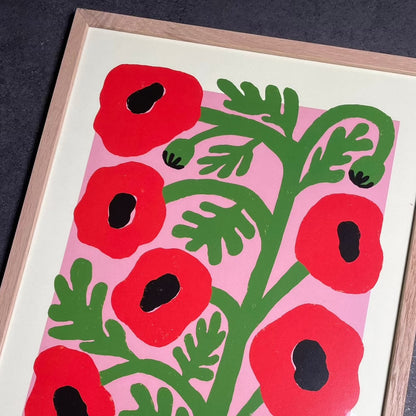 Madelen - Poppies 30 x 40 cm Innrammet
