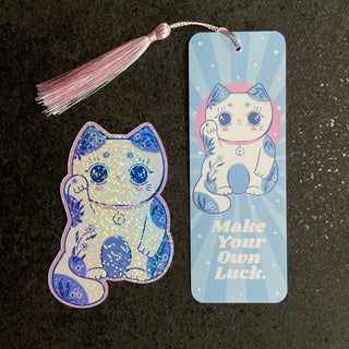 Lucky Cat Gavepakke - Klistremerke & Bokmerke