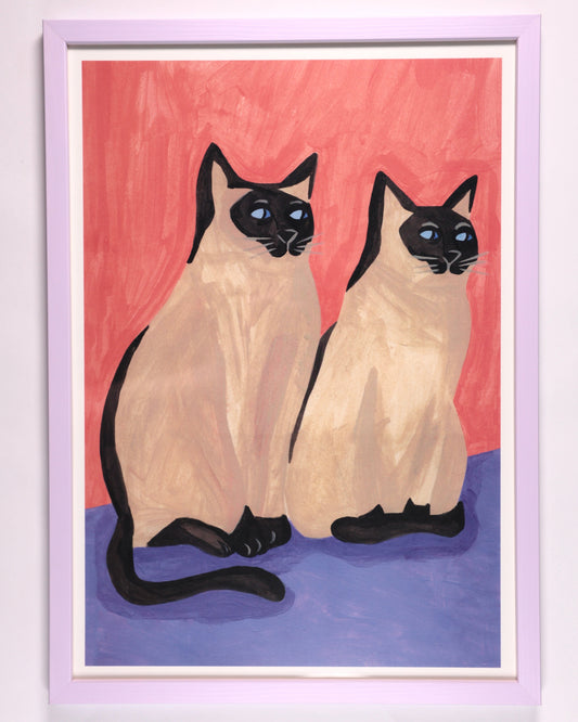 Kunstprint Innrammet - Twin Cats A3