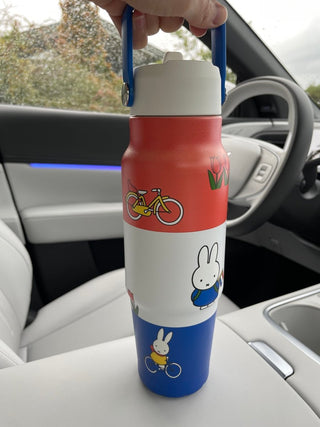IZY Bottles - IZY Drikkeflaske med Sugerør - Miffy Oransje, Hvit, Blå 900ml - COLORPOP
