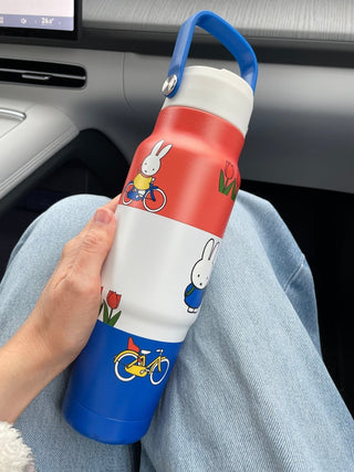 IZY Bottles - IZY Drikkeflaske med Sugerør - Miffy Oransje, Hvit, Blå 900ml - COLORPOP