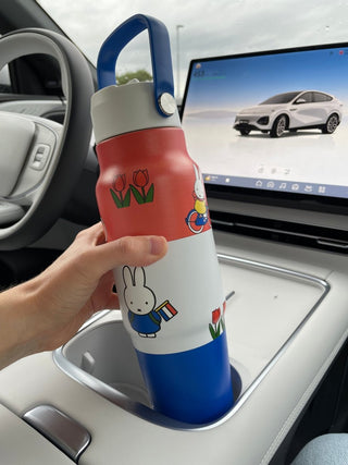 IZY Bottles - IZY Drikkeflaske med Sugerør - Miffy Oransje, Hvit, Blå 900ml - COLORPOP