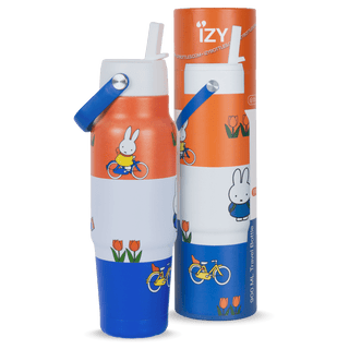 IZY Bottles - IZY Drikkeflaske med Sugerør - Miffy Oransje, Hvit, Blå 900ml - COLORPOP