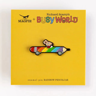 Magpie - Busy Town - Rainbow Pencilcar Enamel Pin - COLORPOP