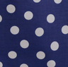 navy and cream polka dot