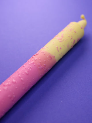 Nordtrice - Kronelys - Gul og Rosa med Konfetti - COLORPOP