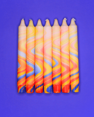 Nordtrice - Kronelys - Marble Neon - Oransje, rød, blå - COLORPOP