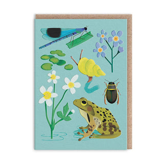 Ohh Deer - Mini Gratulasjonskort - Frosk og vannliljer - COLORPOP