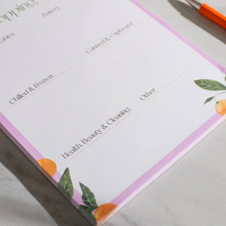 Once Upon a Tuesday - Orangerie A5 Shopping List - Notatblokk - COLORPOP