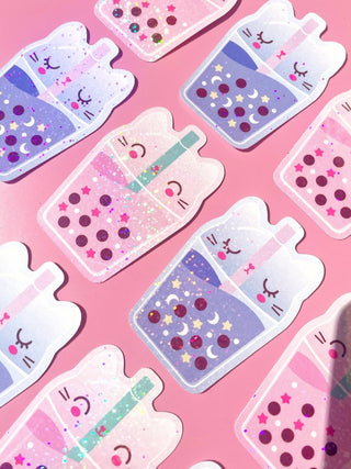 Paper Cat Club - Bubble Tea Pink Klistremerke - COLORPOP