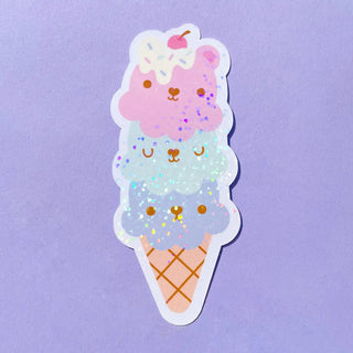 Paper Cat Club - Ice Cream Glitter Klistremerke - COLORPOP