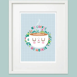 Paper Cat Club - No Coffee No Workee Print A5 - COLORPOP