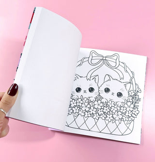Paper Cat Club - Pretty Kitty Colouring Book - 30 hand drawn pages to colour - COLORPOP