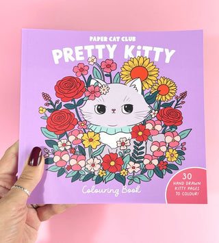 Paper Cat Club - Pretty Kitty Colouring Book - 30 hand drawn pages to colour - COLORPOP