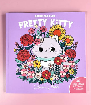 Paper Cat Club - Pretty Kitty Colouring Book - 30 hand drawn pages to colour - COLORPOP