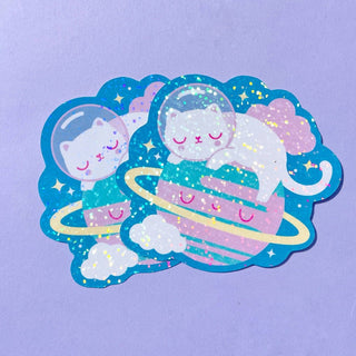 Paper Cat Club - Space Cat Glitter Klistremerker - COLORPOP