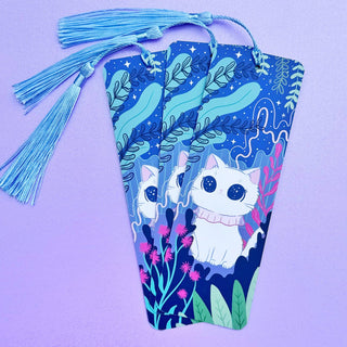 Paper Cat Club - Stargazing Cat - Bokmerke med Blå Dusk - COLORPOP