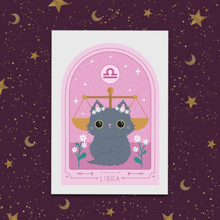 Paper Cat Club - Zodiac Kitty Art Print - Libra - COLORPOP