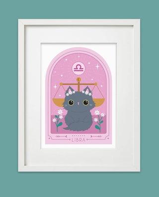 Paper Cat Club - Zodiac Kitty Art Print - Libra - COLORPOP