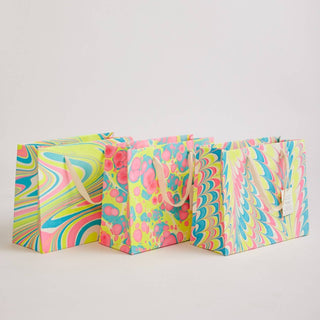 Paper Mirchi - Håndlaget Marmorert Gavepose (Medium) - Neon - COLORPOP