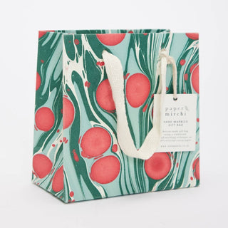 Paper Mirchi - Håndlaget Marmorert Gavepose (Small) - Christmas Splendour - COLORPOP