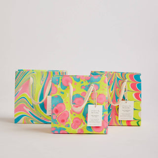 Paper Mirchi - Håndlaget Marmorert Gavepose (Small) - Neon - COLORPOP