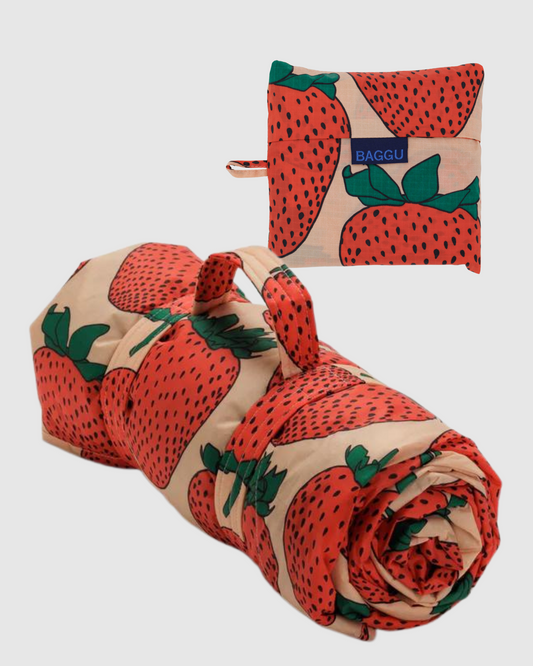 BAGGU Piknik-teppe og Handlenett Bundle - Strawberry