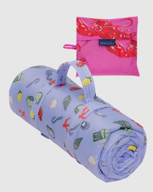 BAGGU Piknik-teppe og Handlenett Bundle - Sea Charms and Lobster