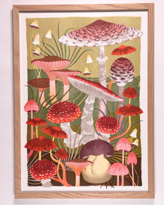 Printer Johnson - Kunstprint Innrammet - Mushrooms A3 - COLORPOP