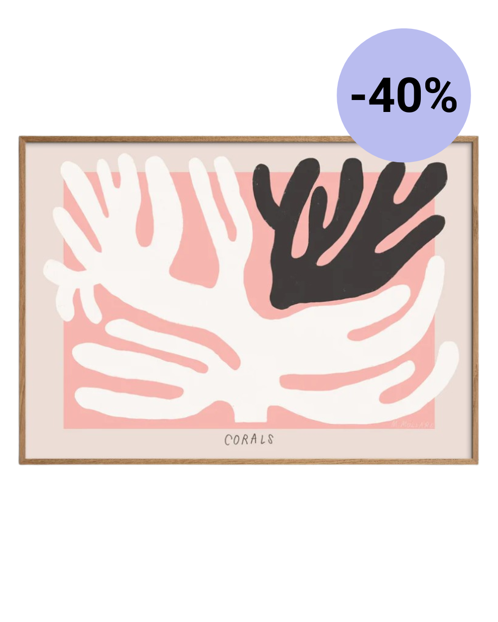 Madelen - Black And White Corals 50 x 70 cm