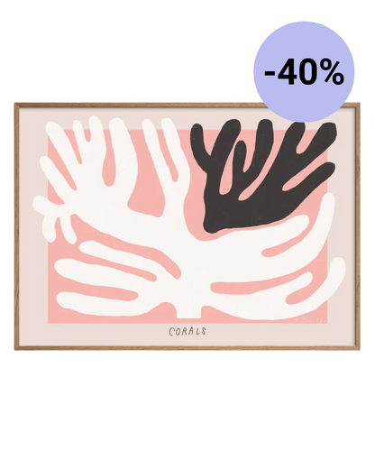 Madelen - Black And White Corals 50 x 70 cm
