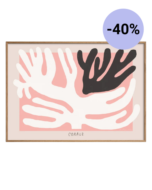Madelen - Black And White Corals 50 x 70 cm