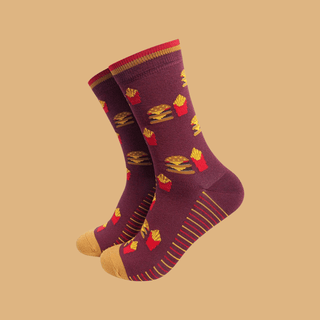 Sock Talk - Bambussokker Burger and Fries Str. 41-45 - COLORPOP