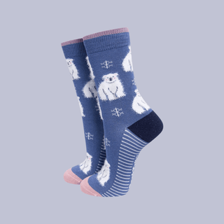 Sock Talk - Bambussokker FLUFFY Isbjørner Str. 36-40 - COLORPOP