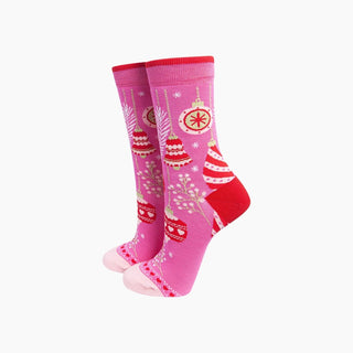 Sock Talk - Bambussokker Julekuler Hot Pink Str. 36-40 - COLORPOP