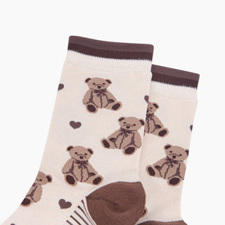 Sock Talk - Bambussokker Teddybjørner Krem Str. 36-40 - COLORPOP