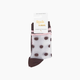 Sock Talk - Gjennomsiktige Sokker med Polkadot Brun Str. 36-40 - COLORPOP