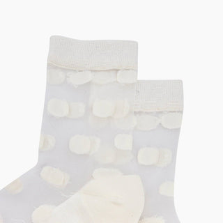 Sock Talk - Gjennomsiktige Sokker med Polkadot Krem Str. 36-40 - COLORPOP
