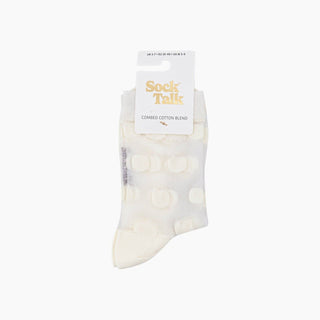 Sock Talk - Gjennomsiktige Sokker med Polkadot Krem Str. 36-40 - COLORPOP