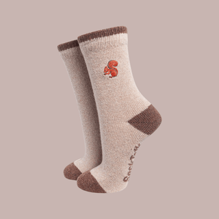 Sock Talk - Ullsokker med Brodert Ekorn 36-40 - COLORPOP