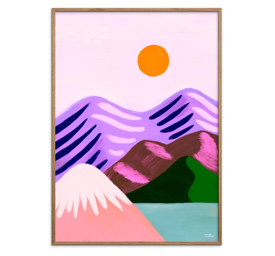 Kunstprint - Stripy Mountains A5