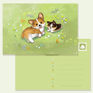 Thousand Skies - Postkort - Corgi - valper - COLORPOP