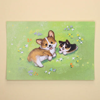 Thousand Skies - Postkort - Corgi - valper - COLORPOP