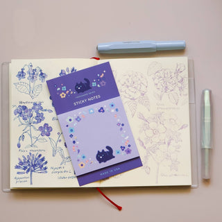 Thousand Skies - Sticky Notes - Floral Black Cat - COLORPOP