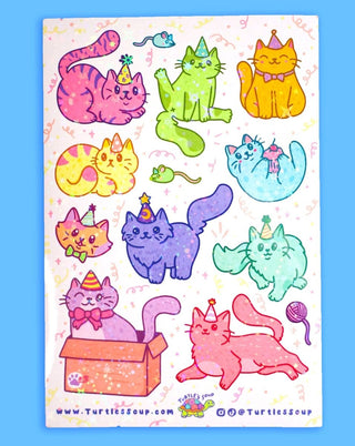 Turtle's Soup - Birthday Cats - Klistremerker - COLORPOP