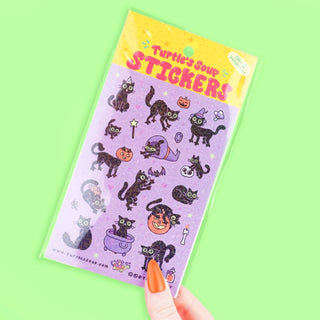 Turtle's Soup - Black Cats Halloween - Klistremerker - COLORPOP