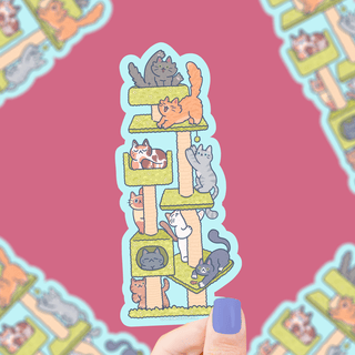 Turtle's Soup - Cat Tower - Stort Klistremerke - COLORPOP
