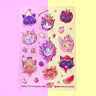 Turtle's Soup - Fruit Hat Cats - Klistremerker - COLORPOP