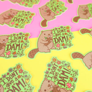 Turtle's Soup - I Don't Give A Dam Beaver - Klistremerke - COLORPOP