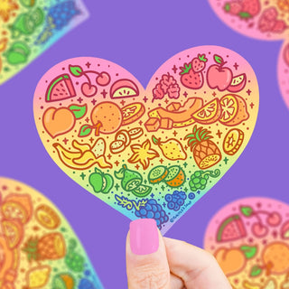Turtle's Soup - Rainbow Fruit Heart - Klistremerke - COLORPOP